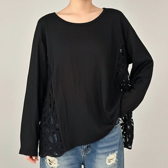 Free People Tops - Free People Linen Blend Oversized Crochet Lace Top S